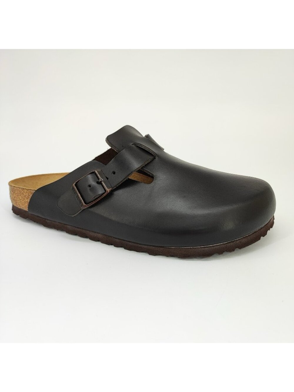 Birkenstock Black Leather Clog with Adjustable Buckle